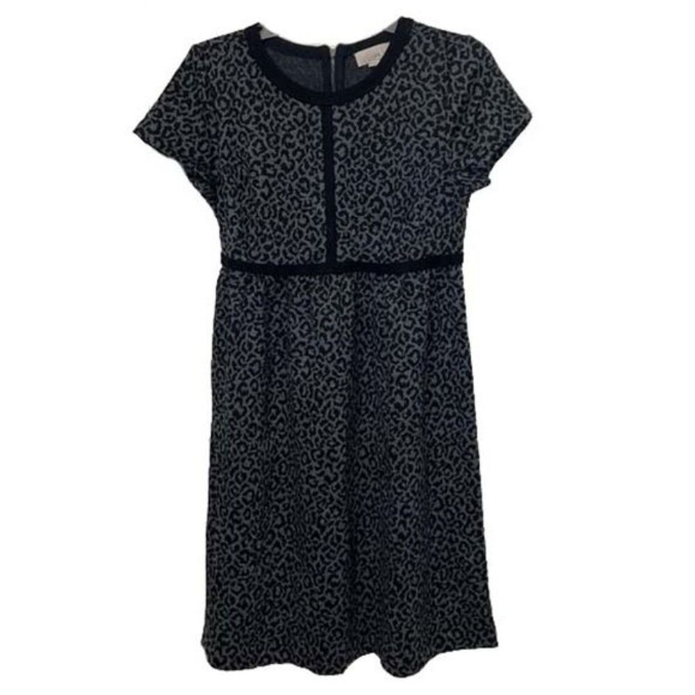 Loft Black Grey Animal Print Dress Womens Maternity Size 4 NEW Career